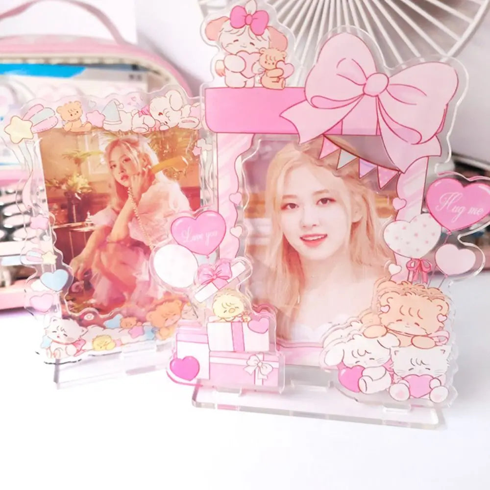 Creative Transparent Idol Card Display Stand Dustproof Waterproof Photo Card Holder INS Korean Card Protective Case Gifts