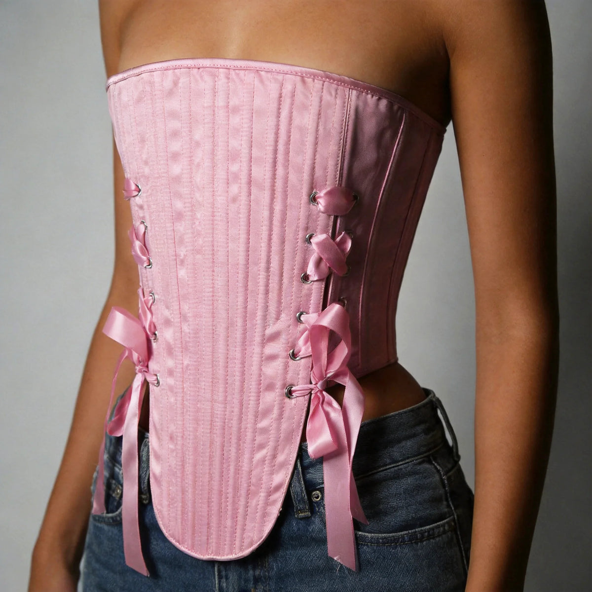 Satin Boned Corset Bustier Body Shaping Bodice | Inspired by Özge Törer