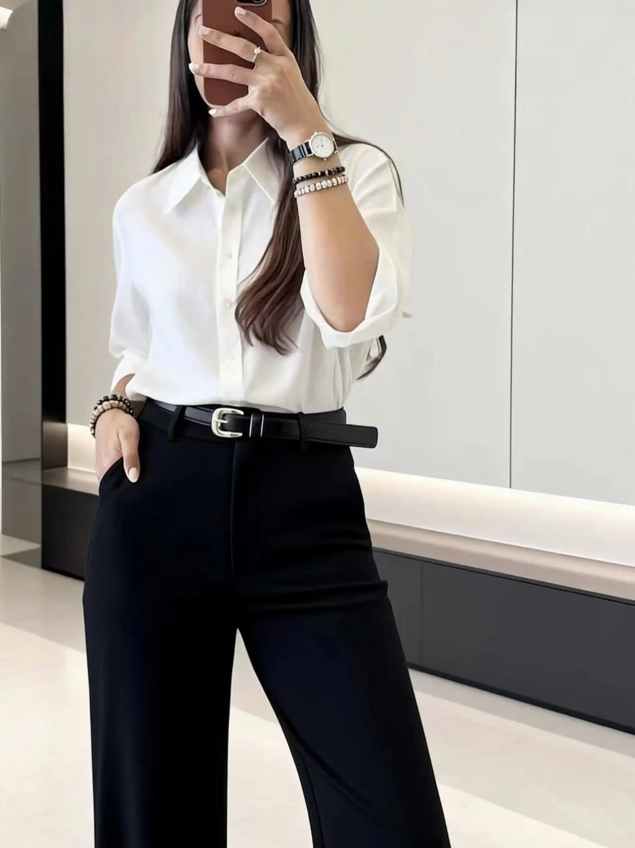 Women Black High Waist Wide Leg Suit Pants With Belt Elegant Office Business Formal Trousers Straight Leg Workwear Pants