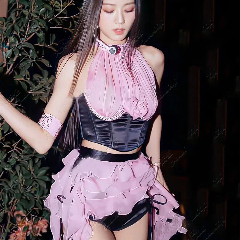 Women'S Group Kpop Outfit Singer Jazz Dance Costume Nightclub Dj Ds Gogo Wear Pole Dance Clothing Stage Rave Clothes DWY9301