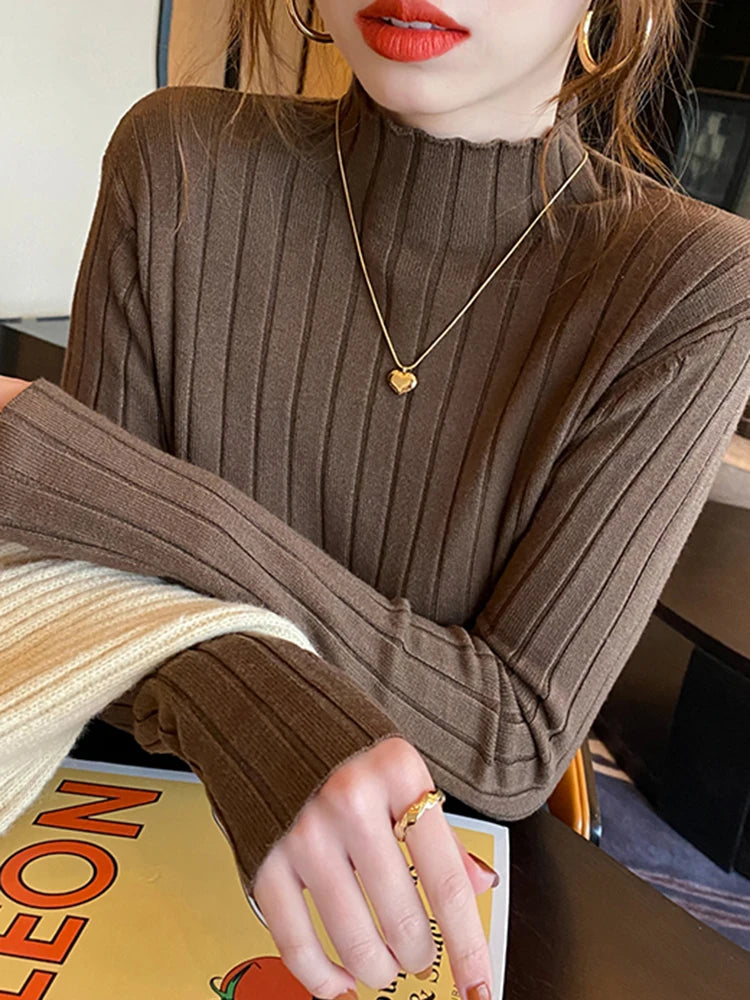 Ribbed Turtleneck Knit Sweater | Inspired by Hilal