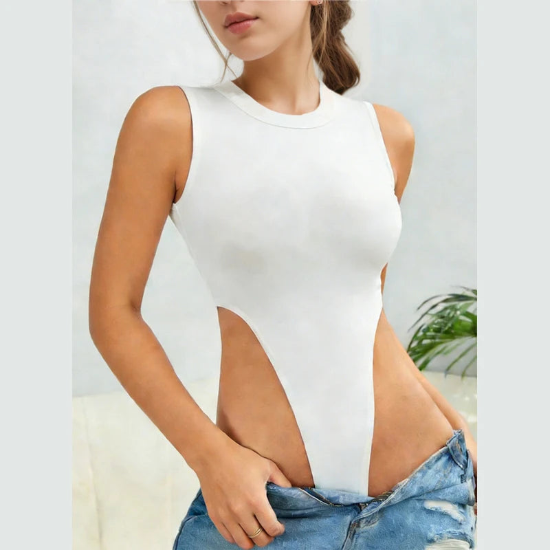 Womens Clothing Midriff Costume Bodysuit Sleeveless Slim Stretchy Tank Top Rompers Sexy Style Flattering For Party Playsuits 38b