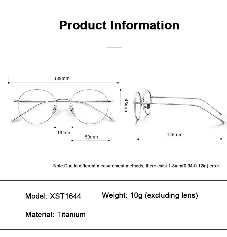 Round Titanium Glasses Frame | Inspired by Giselle