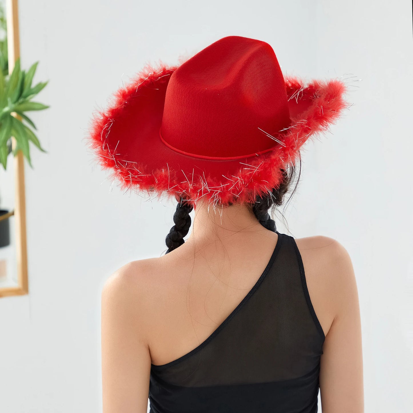 Wide Brim Furry Trim Cowboy Hat | Inspired by Zeynep Oktay