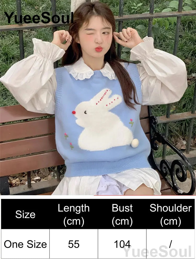 Blue Argyle Women's Vest Plaid Sleeveless Pullover Loose Knitted Sweater Vest 2026 New Autumn Y2K Casual Oversized Waistcoat