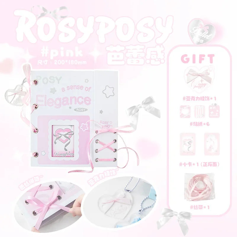 IMYY Kpop Idol Photocard Holder Photo Album with 20pcs 4grids Inner Pages Binder Photocards Album for Photographs Collect Book