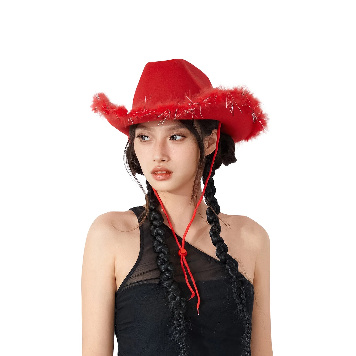 Wide Brim Furry Trim Cowboy Hat | Inspired by Zeynep Oktay