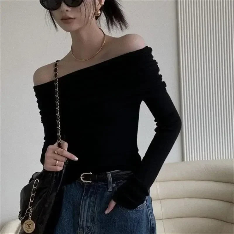 Off Shoulder Knit Crop Top | Suzy