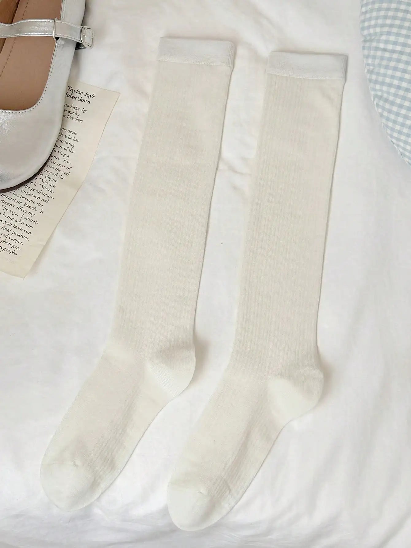 Women Stockings New Fashion Thin Mesh Breathable Knee High Socks For Women Solid Color Casual School Style Long Socks