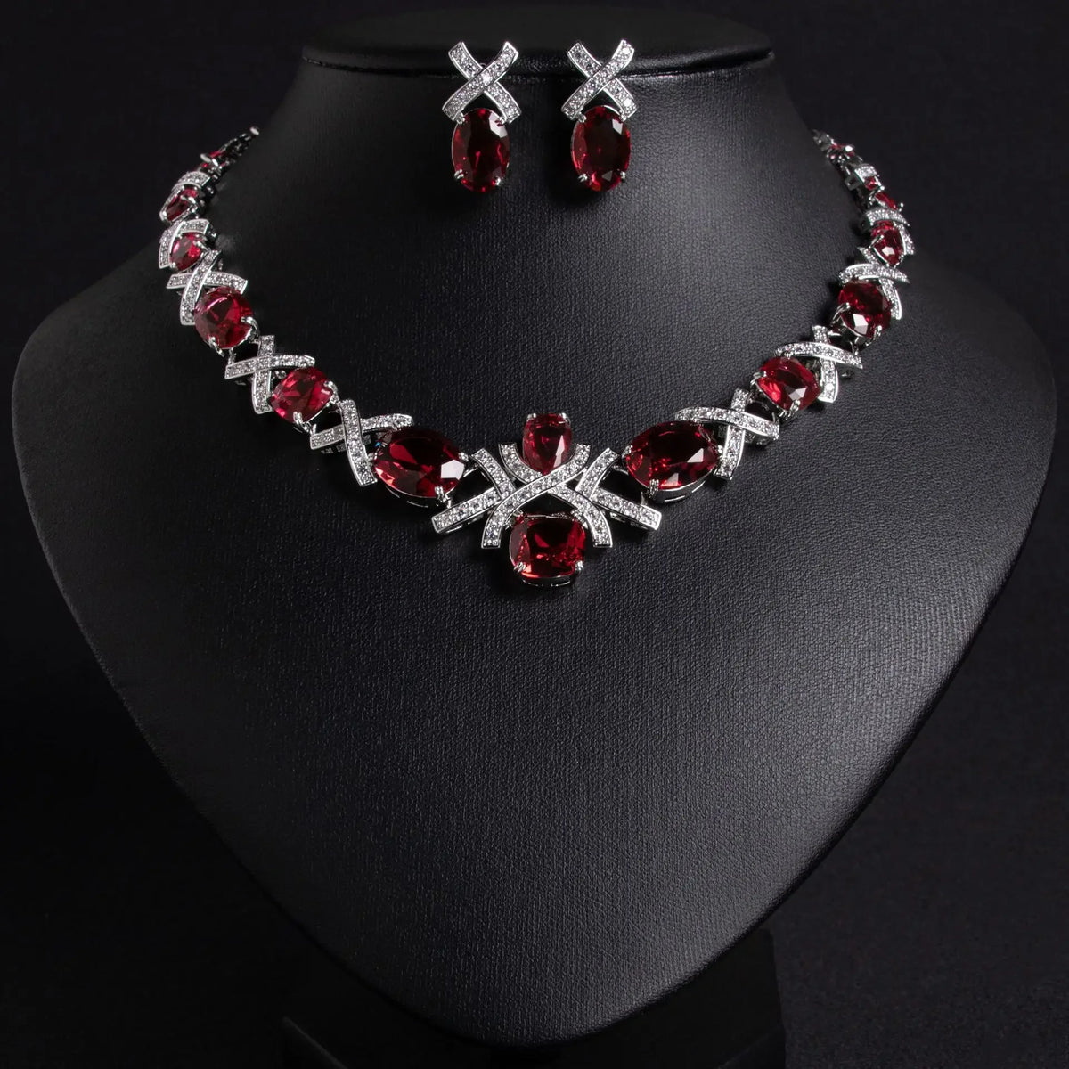 Oil Painting CZ Necklace & Earrings Jewelry Set | Inspired by Esra Bilgiç