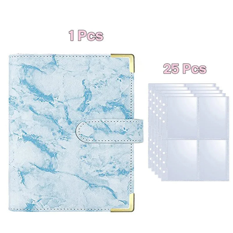 Kpop Photocard Binder with 25 pages 4-Pocket Card Collector Album with 200 Card Slots PU Leather Cover Organizing Cards