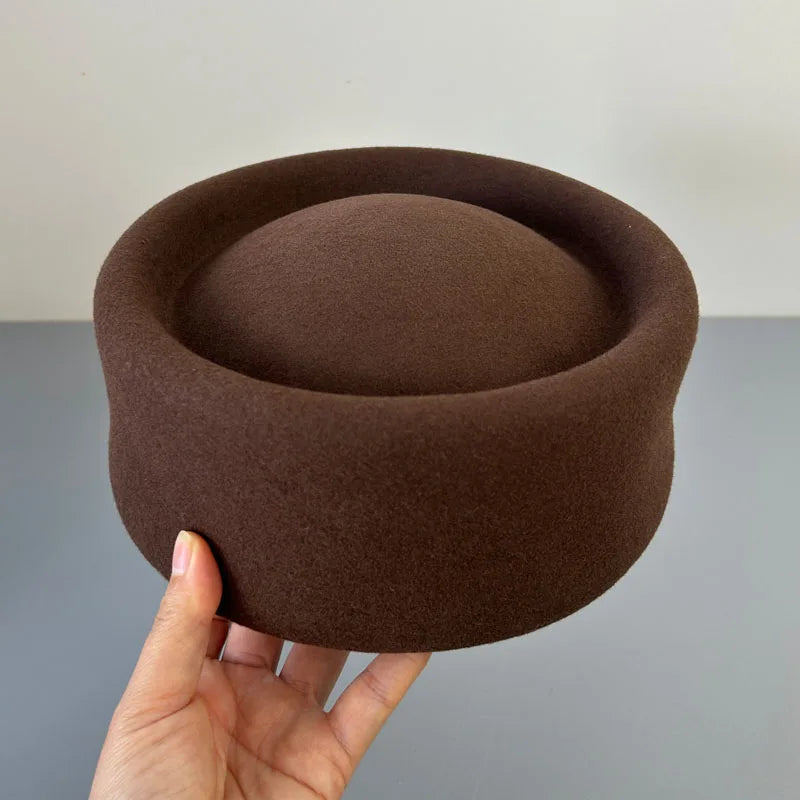 New Britain Elegant 100% Wool Felt Blocked Berets for Women Kids Bread Pumpkin Fedoras Ladies Autumn Winter Simple Painter Hat