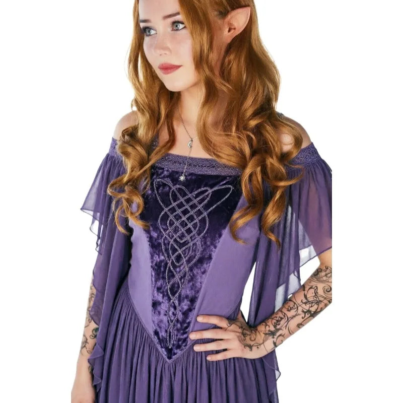 Medieval Punk Elf Dress Cosplay Halloween Costumes Women Palace Christmas Carnival Witch Princess Victorian Gown Robe Vestido