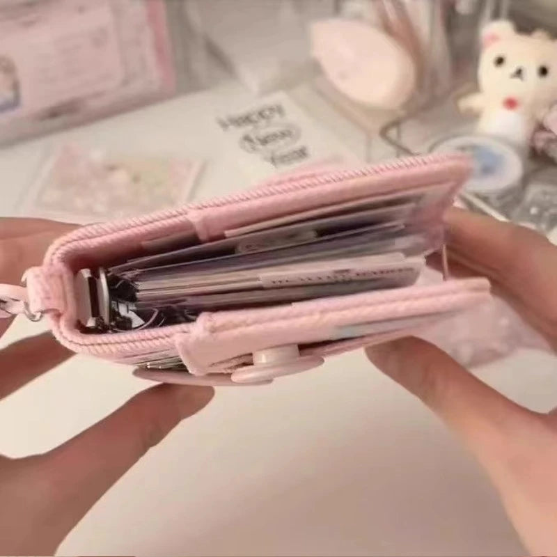 M5 Binder Kpop Photocard Holder Pink Blue Denim Heart Binder with Elastic Band Photo Card Collection Book Idol Photo Album  다이어리