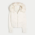 Faux Fur Hooded Quilted Cropped Jacket | Inspired by Esra Bilgiç