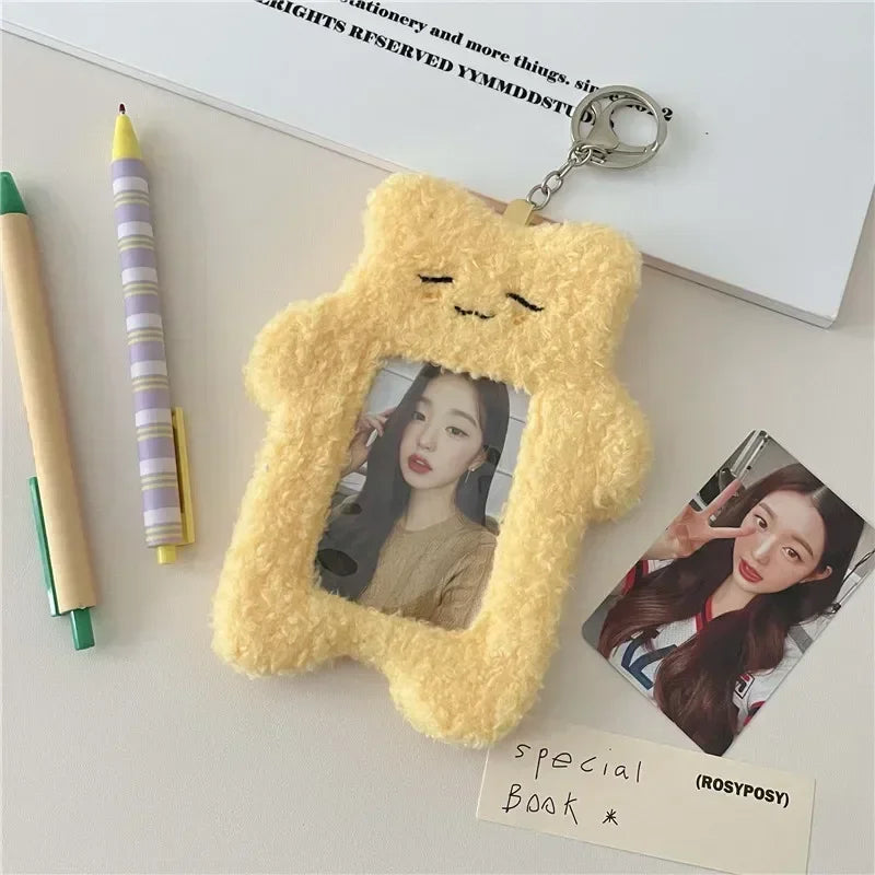 Kawaii Plush Photocard Holder Keychain