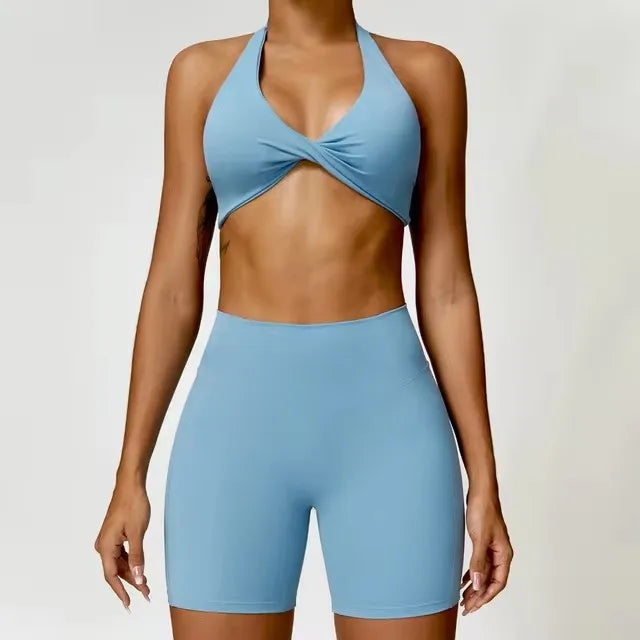 Sport Bra Leggings Suit 2PCS Yoga Set Nude Feeling Workout Sets Women Tracksuit Gym Push Up Fitness Running Workout Sportwear