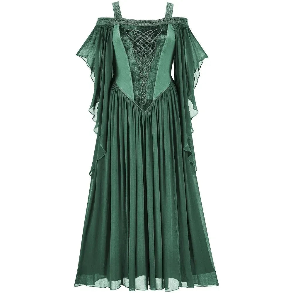 Medieval Punk Elf Dress Cosplay Halloween Costumes Women Palace Christmas Carnival Witch Princess Victorian Gown Robe Vestido