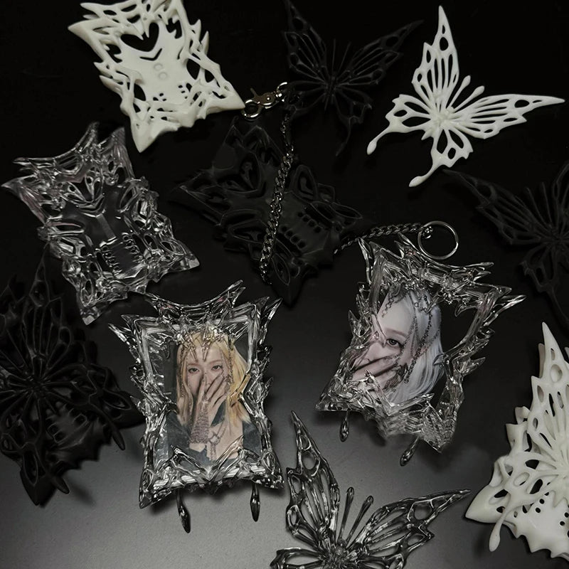 Aesthetic 3D Transparent Butterfly Photocard Holder Kpop Small Card Protector Card Display Cover Advanced Sense Card CoverHot