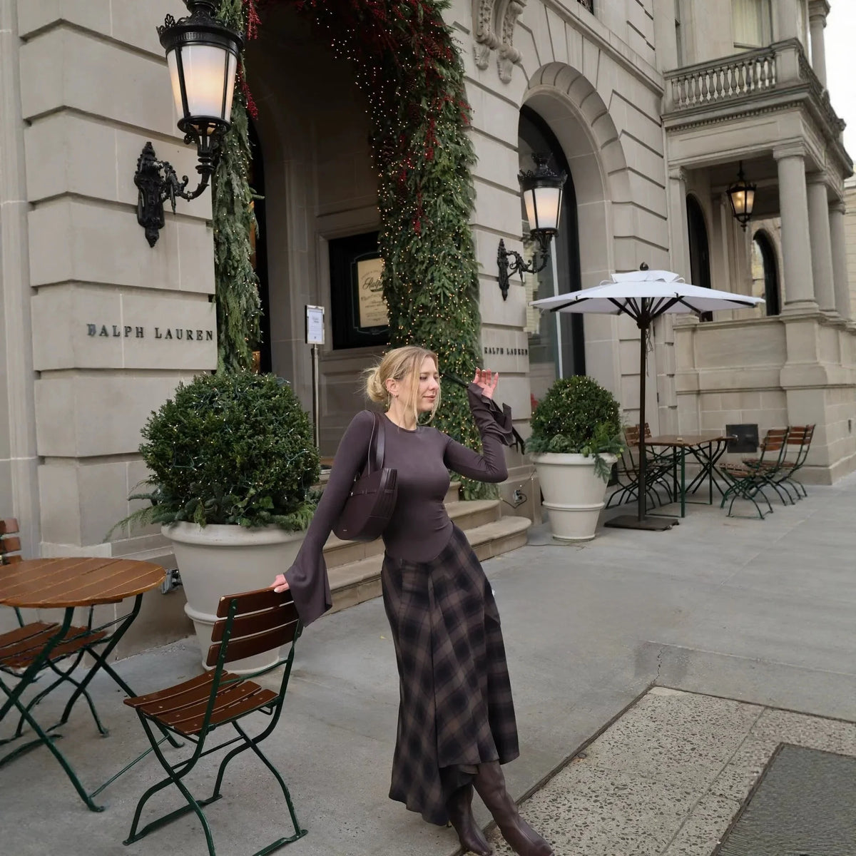 Plaid Asymmetrical Midi Skirt | Inspired by Hande Erçel