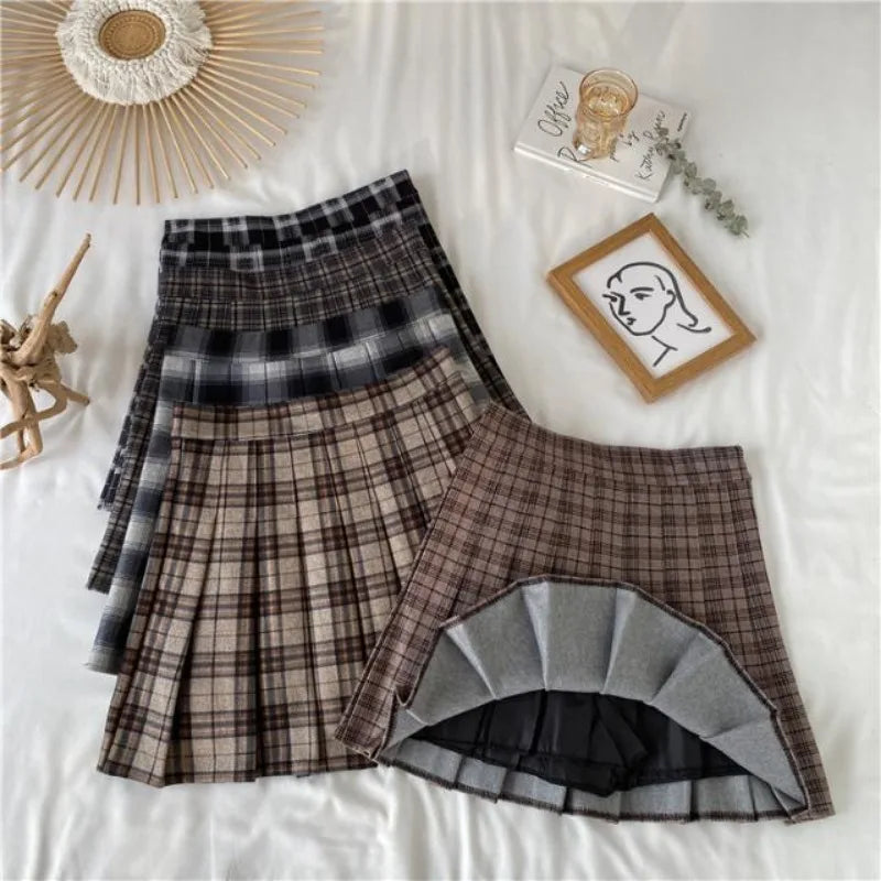 Y2K Plaid Pleated A-Line Mini Skirt | Inspired by Wonyoung