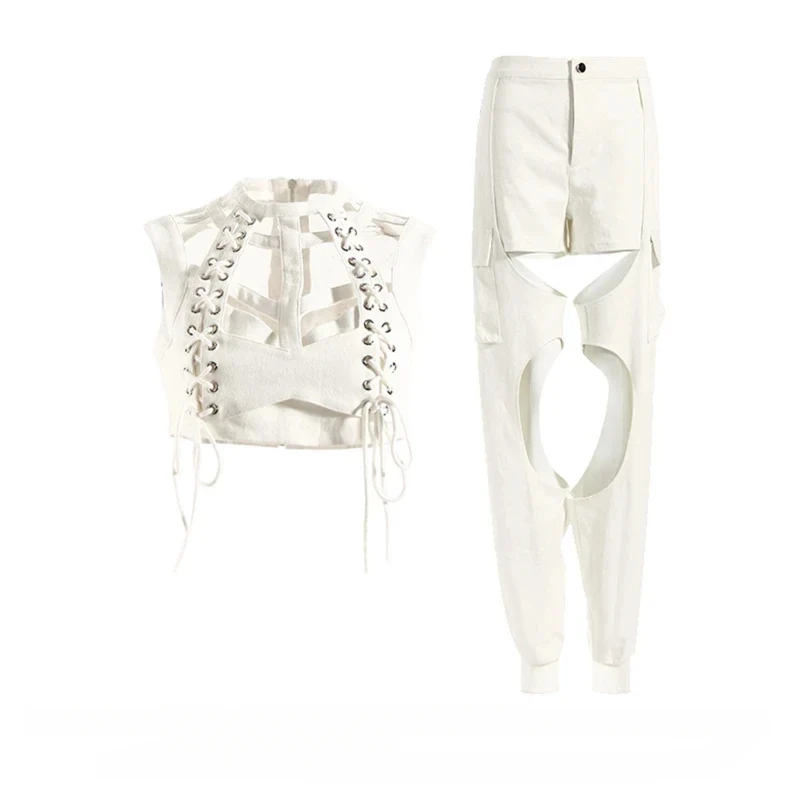 Hollow Halter Vest & Straight Jeans Stage Set | Inspired by Lisa
