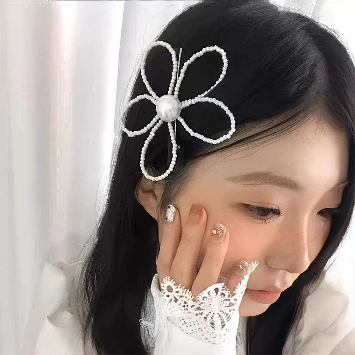 Pearl Flower Hair Clip Barrette | Inspired by Wonyoung