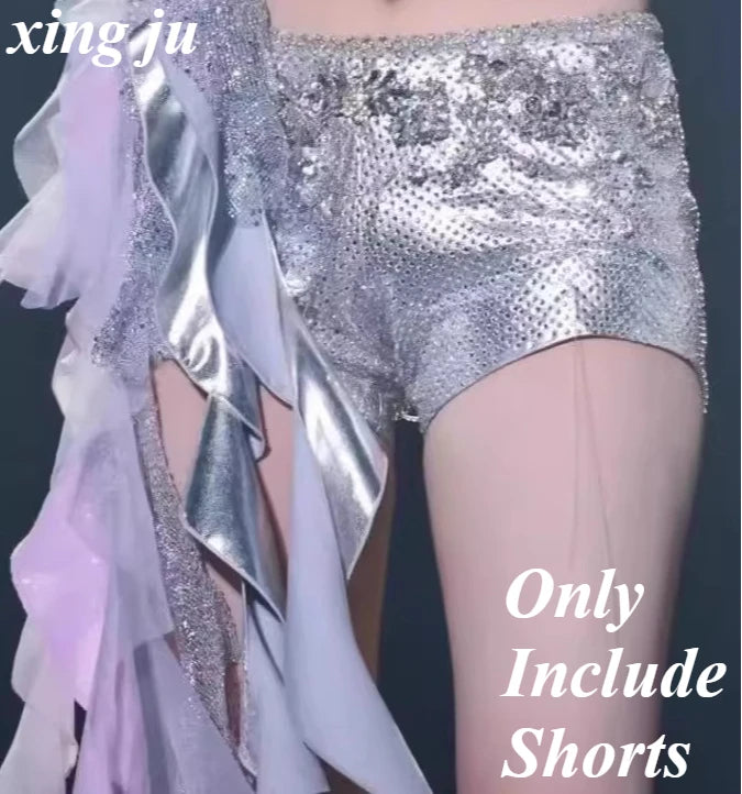 K-Pop Silver Rhinestone Stage Outfit | Inspired by Asa