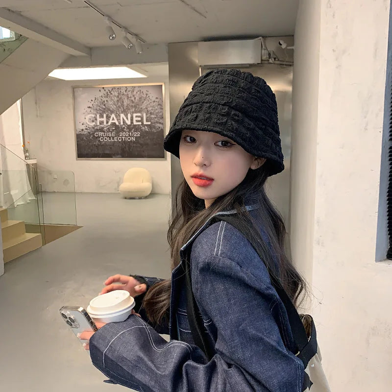 Spring and Autumn Bucket Hat Women Fashion Fisherman Hats Soft Basin Cap Korean Panama Hats Sunshade Hat