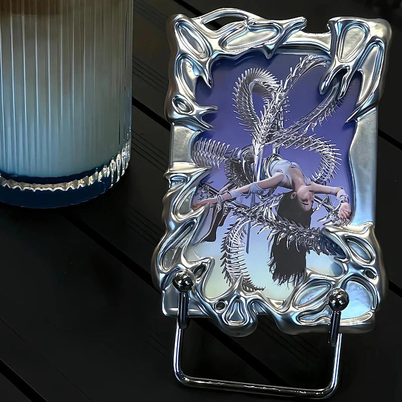 Electroplate Photocard Holder Kpop Photo Card Frame Idol Photo Display Stand Kpop Photo Card Protector Storage Packaging Box