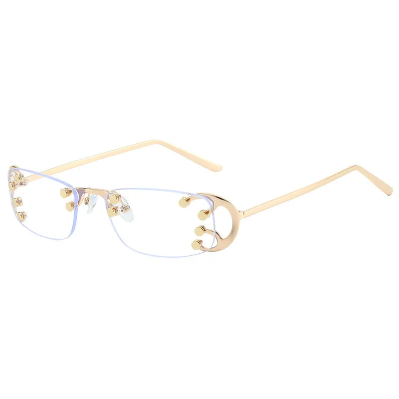 small square rivet alloy sunglasses women new fashion gradient hollow frame elegant sun glasses ladies outdoor driving shades