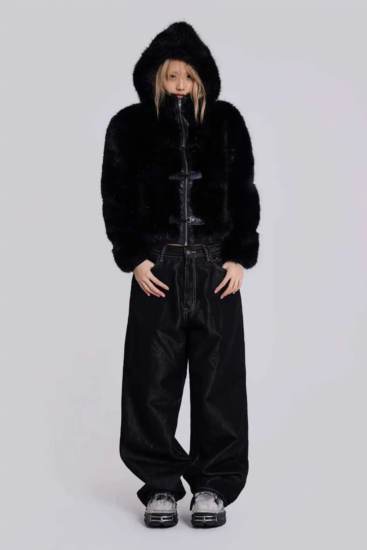 Gothic Cross Rhinestone Wide Leg Jeans Unisex Black Denim Pants Pink Wing Embroidery Oversized Streetwear Y2K Trousers