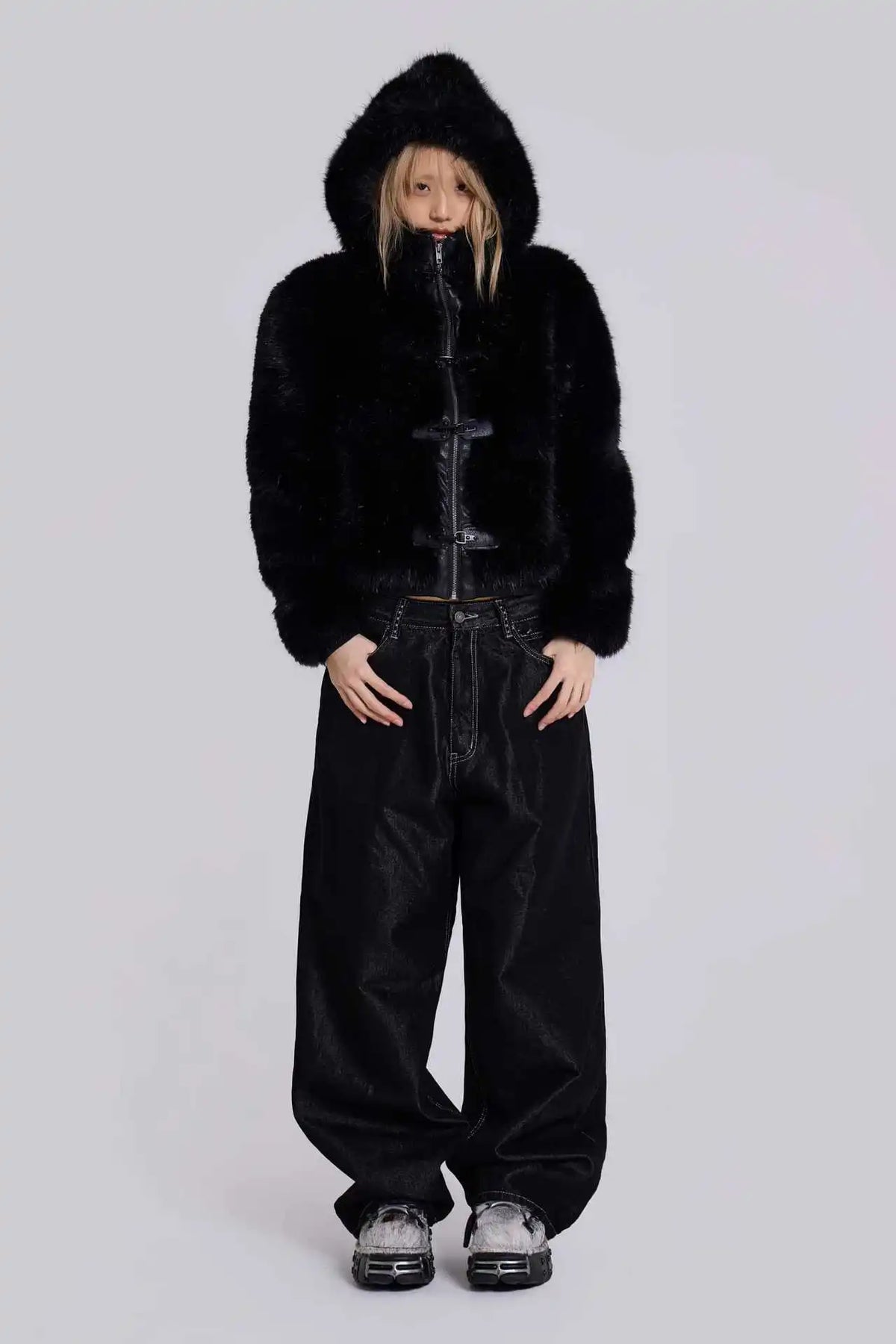 Gothic Rhinestone Wide-Leg Jeans | Inspired by Manon