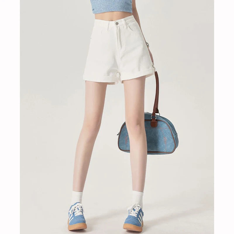 Summer Female Classic Korean Thin Jeans Women Fashion High Waist Short Pants Hot Sale Girls Casual Denim Shorts