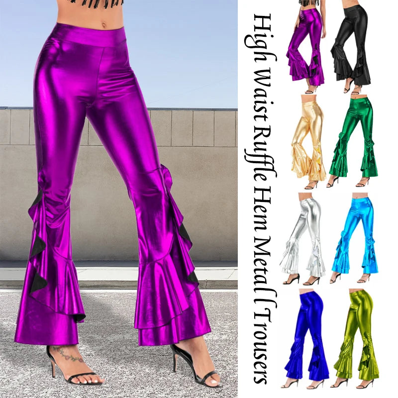 Metallic Flare Trousers | Asli