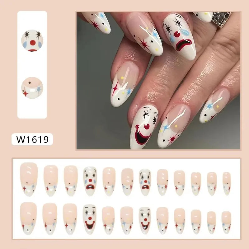 24pcs Cheap Love Wear Nail Almond Medium Press on Nails Cute Removable Beige Long False Nails Summer Korean Removable Nail Art