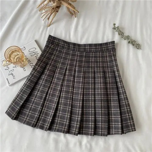 Women A-line Skirt Plaid Pleated Dress Plaid Short Skirt Y2k Vintage Vintage Streetwear Sweet Kawaii Harajuku Funky Sexy