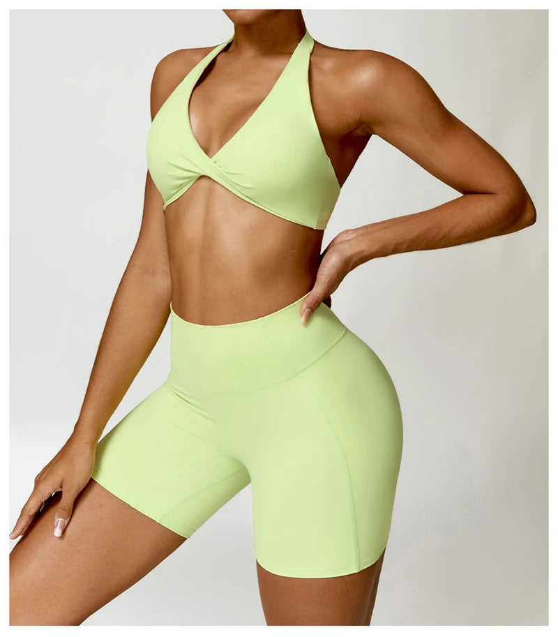 Sport Bra Leggings Suit 2PCS Yoga Set Nude Feeling Workout Sets Women Tracksuit Gym Push Up Fitness Running Workout Sportwear
