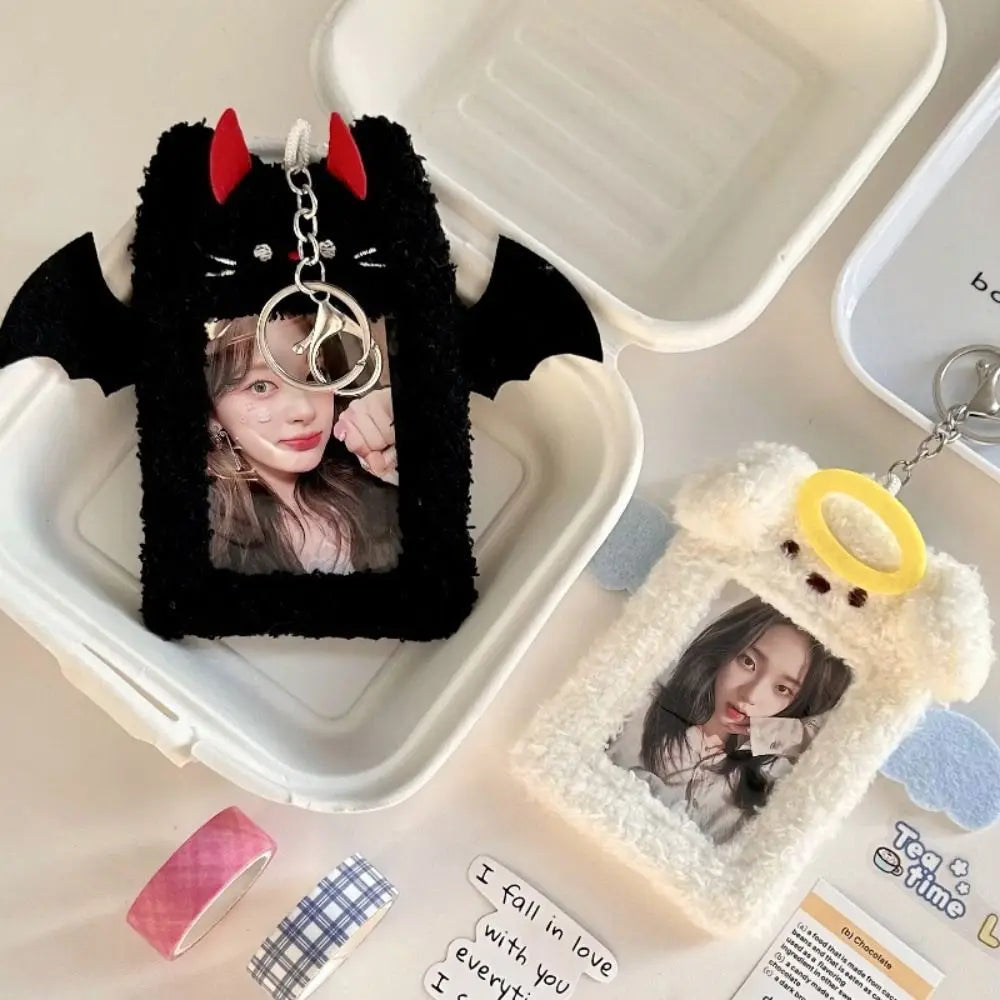 Cute Plush Photocard Case Demons&Angels Multifunctional Photo Card Holder Card Case Students