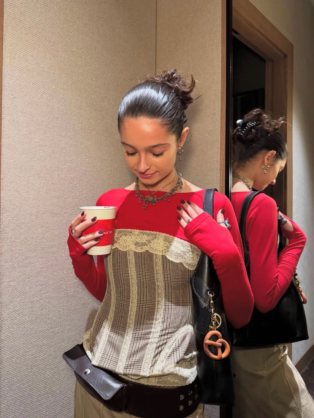 Off-Shoulder Strapless Check Corset Top | Inspired by Manon