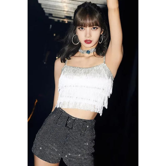 Tassel Vest Top & High-Waist Shorts Set | Inspired by Lisa