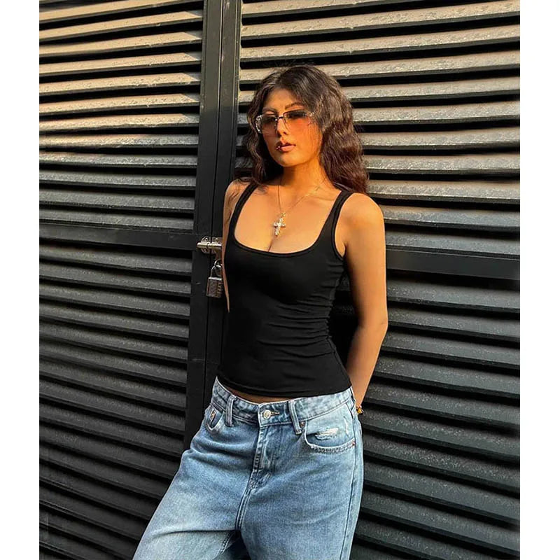 Square Neck Sculpted Tank Top | Inspired by Zeynep Oktay