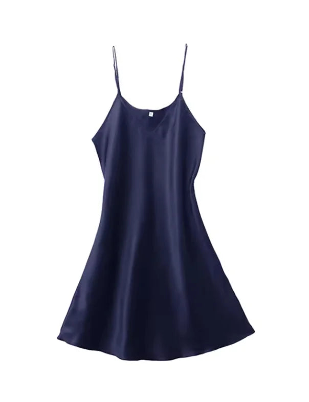 Solid Silky V-Neck Sleeveless Mini Nightgown | Inspired by Neslihan Atagül