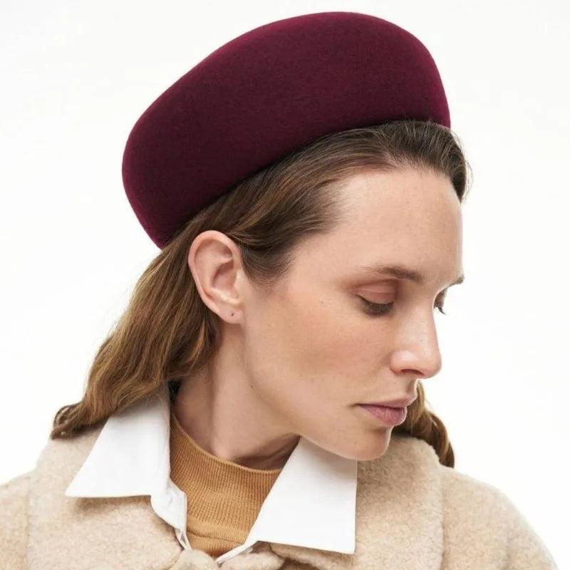 New Britain Elegant 100% Wool Felt Blocked Berets for Women Kids Bread Pumpkin Fedoras Ladies Autumn Winter Simple Painter Hat