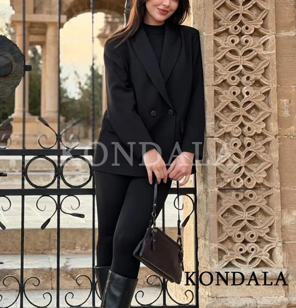 Double-Breasted Notched Collar Blazer Jacket | Inspired by Pınar Deniz