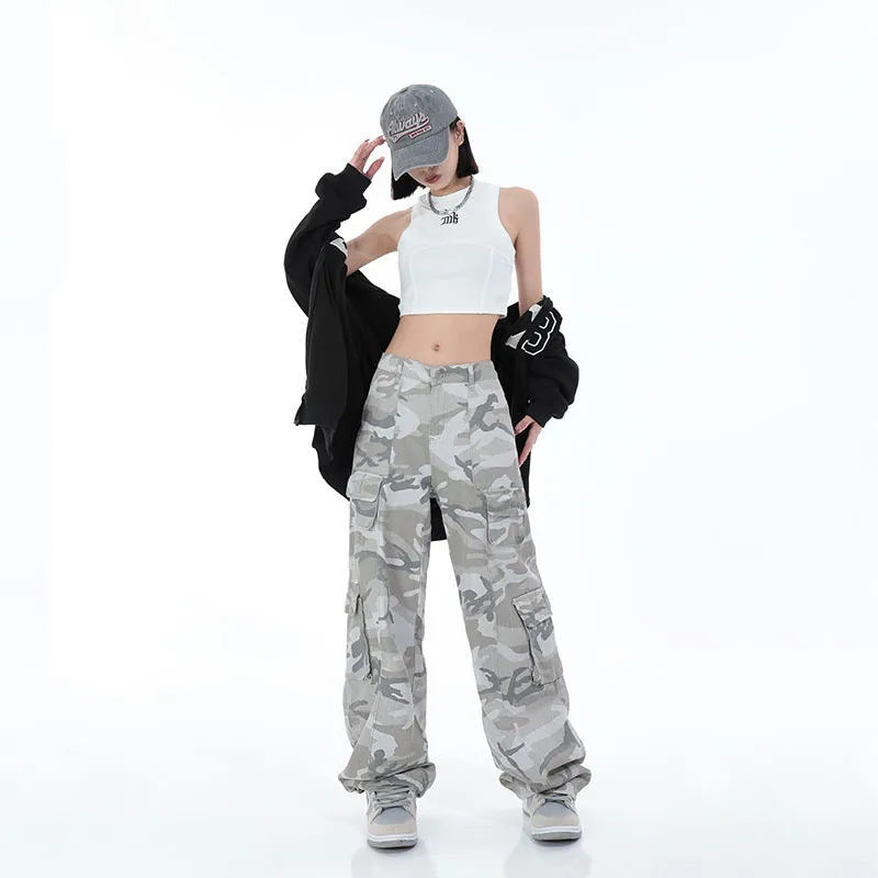 Camouflage Wide Leg Cargo Pants | Inspired by Rosé