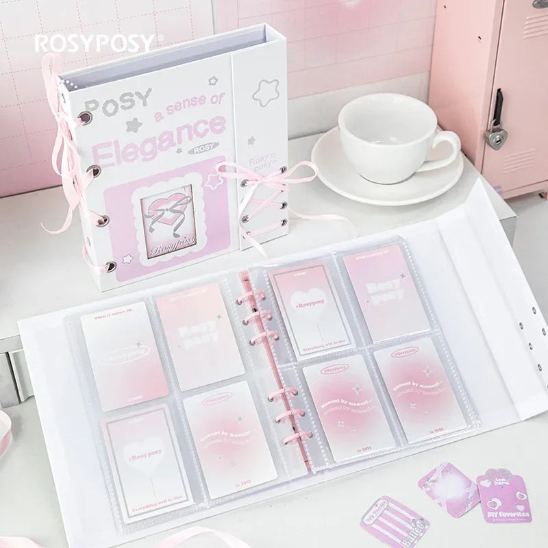 IMYY Kpop Idol Photocard Holder Photo Album with 20pcs 4grids Inner Pages Binder Photocards Album for Photographs Collect Book