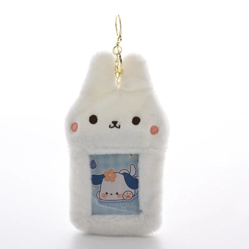 3 Inch Kpop Binder Plush Photocards Holder Keychains Hamster Cat Bear Panda Instax Mini Photo Album for Photographs Korea Idol