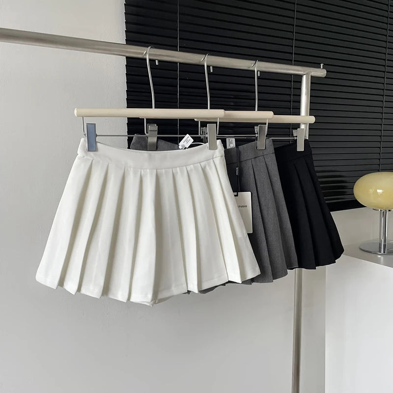 Y2k Mini Skirt Women Harajuku Preppy Black Pleated Skirts Summer Korean Kawaii Fashion High Waist White A Line Tennis Faldas New
