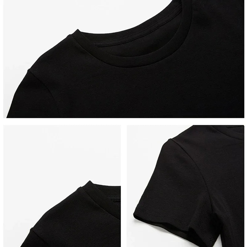 Solid O-Neck Short Sleeve Cotton Tee | Inspired by Hande Erçel